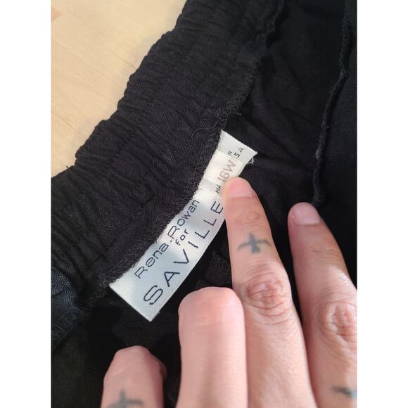 90s Vintage Quiet Luxury Minimalist Grunge Pleated 16w Black Pants - Picture 3 of 4